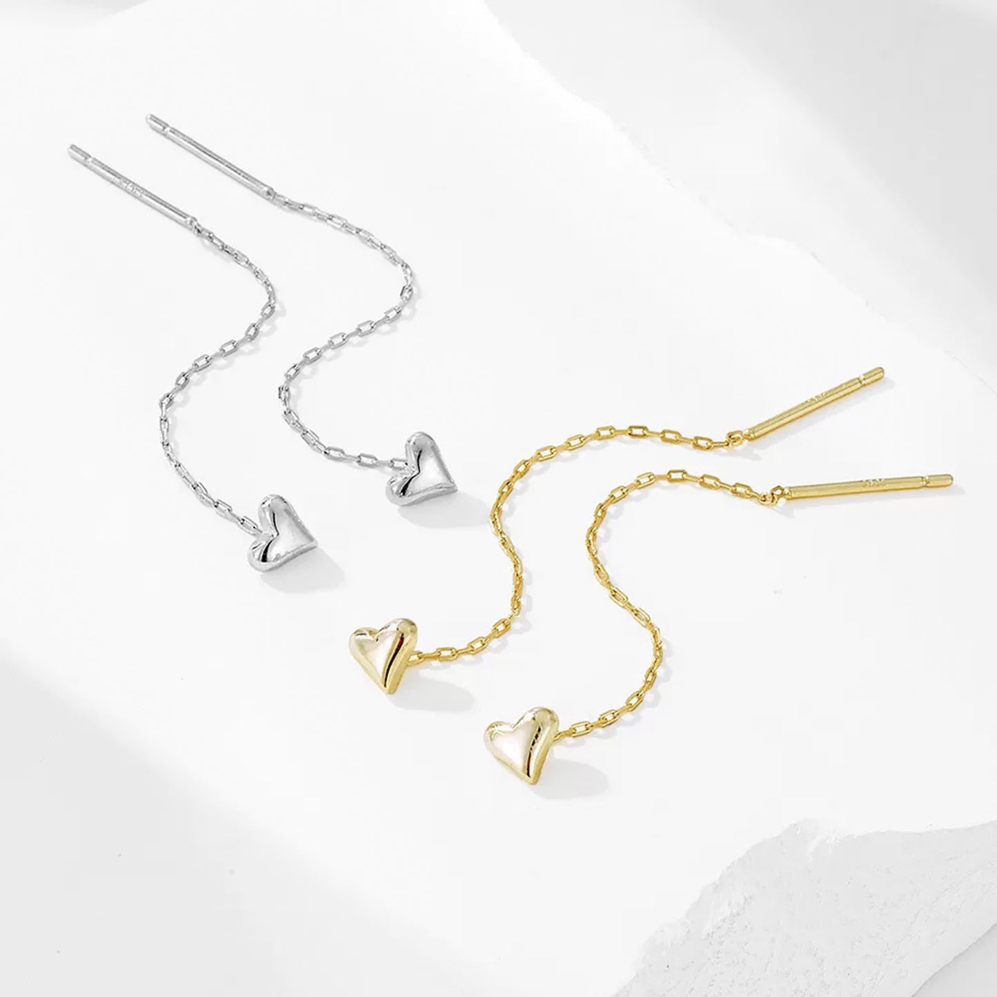 Heart Glow Threader Earrings