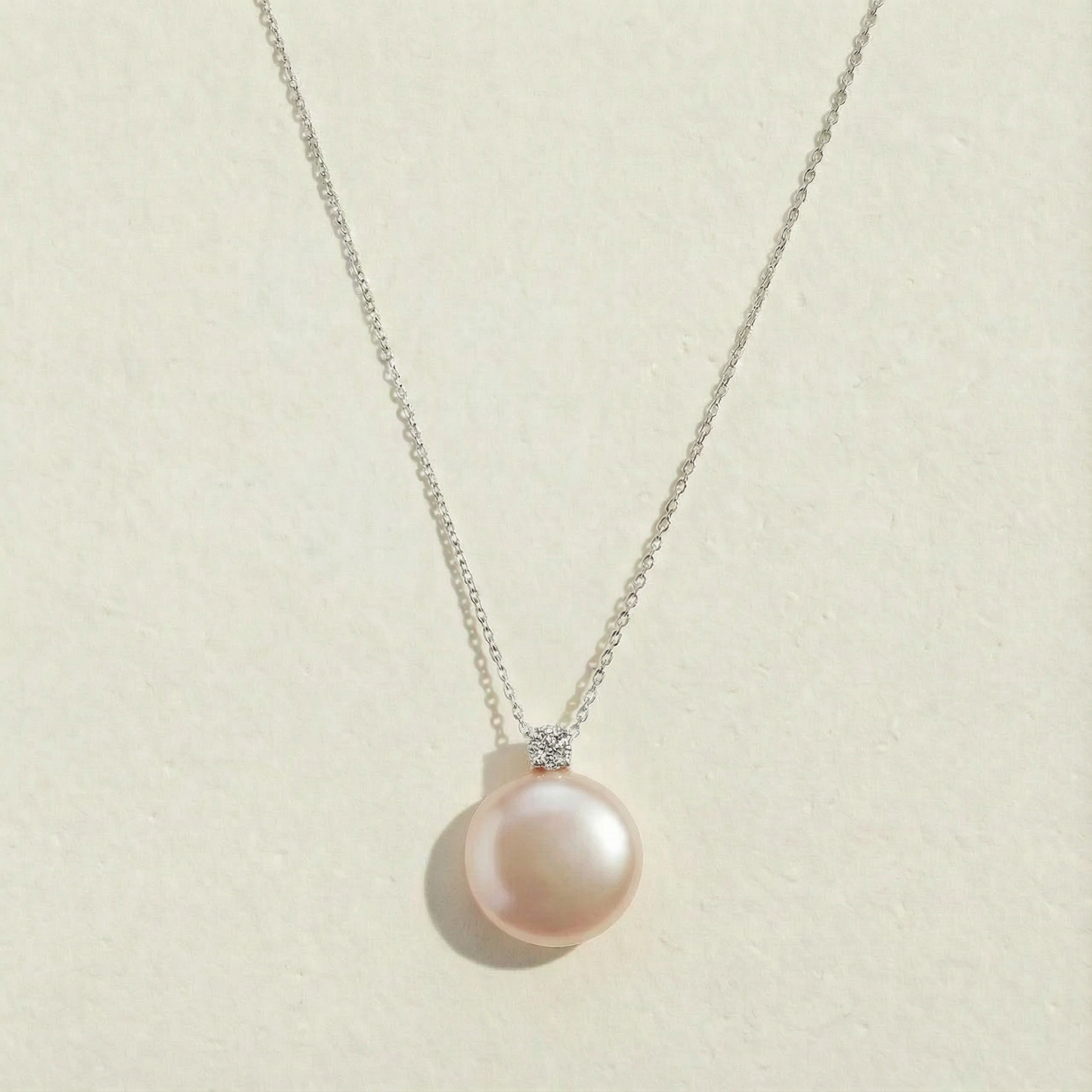 Button Pendant Necklace Round Baroque Pearl
