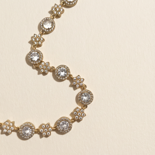 Star & Halo Zircon Bracelet 18K Gold Plated