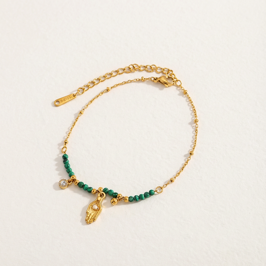 The Guardian Pulse · Malachite Beaded Bracelet