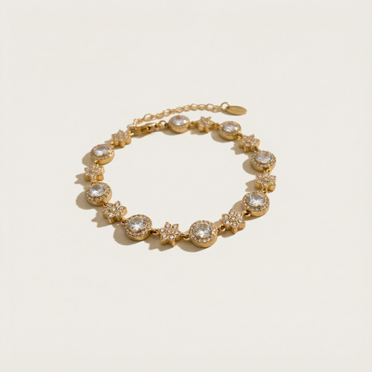 Star & Halo Zircon Bracelet