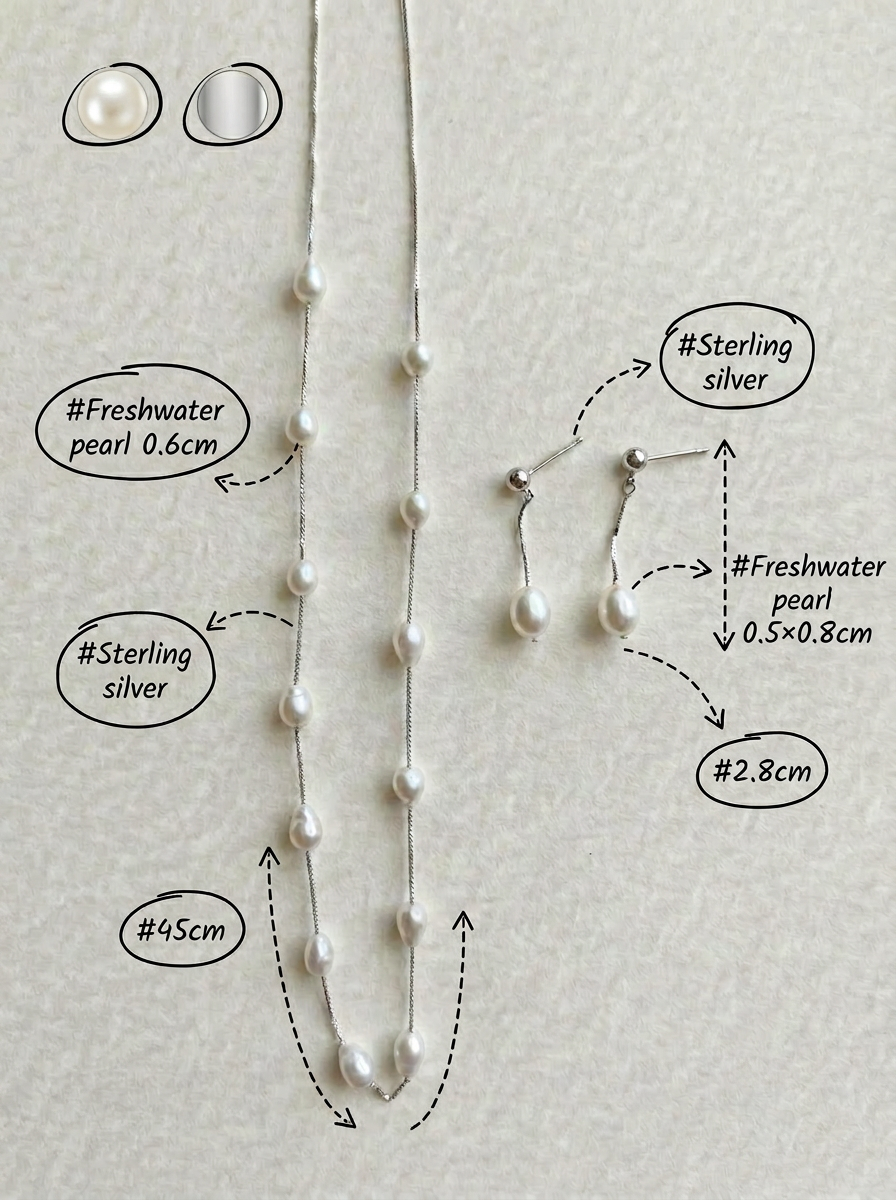 The Stardust Path · Irregular Pearl Station Necklace