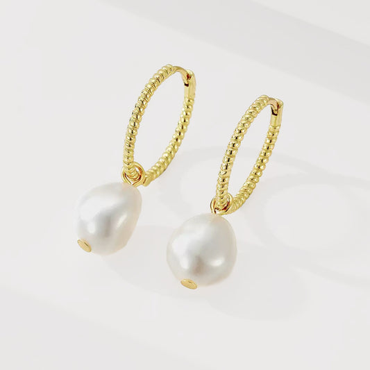 Freshwater Pearl Huggie Earrings
