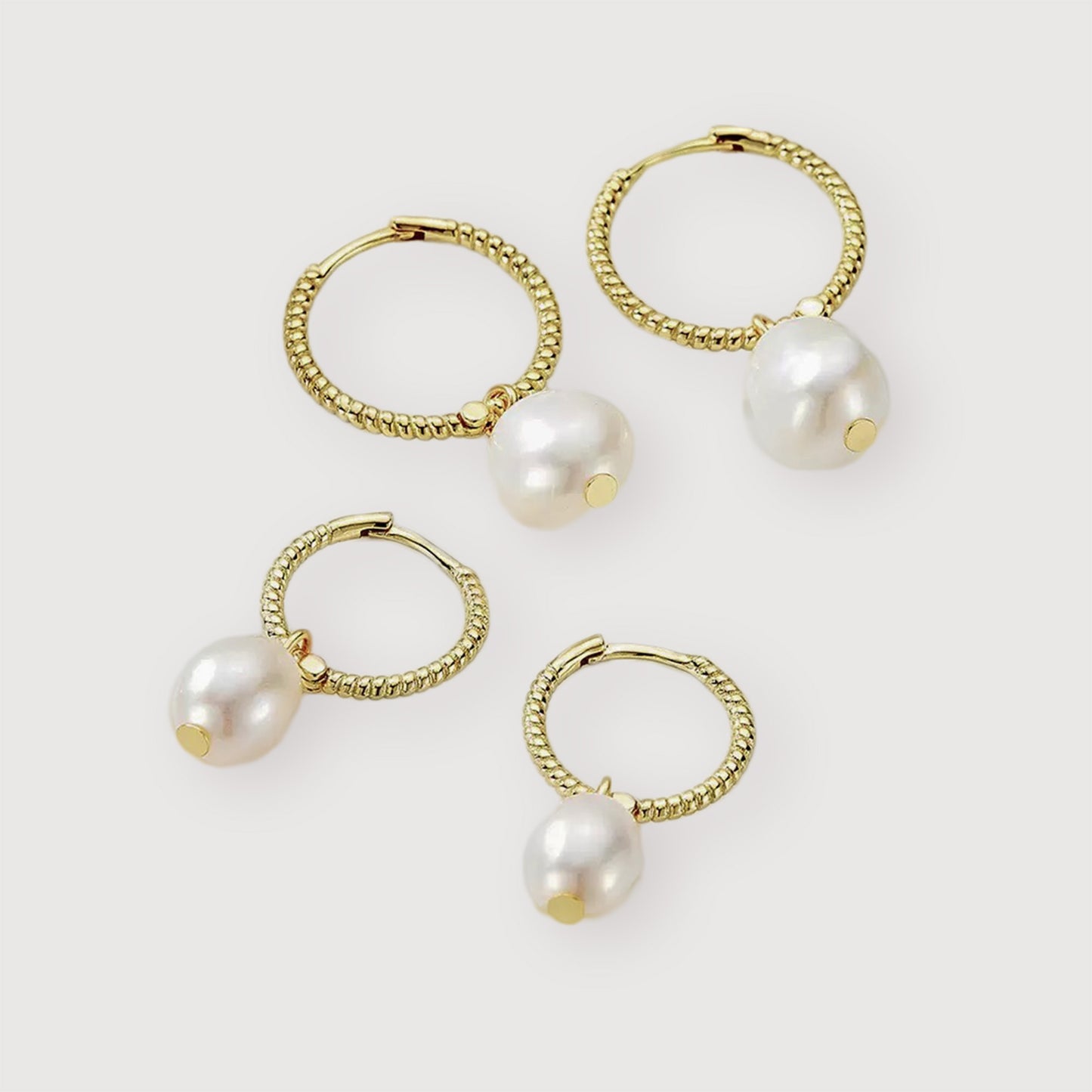 Freshwater Pearl Huggie Earrings