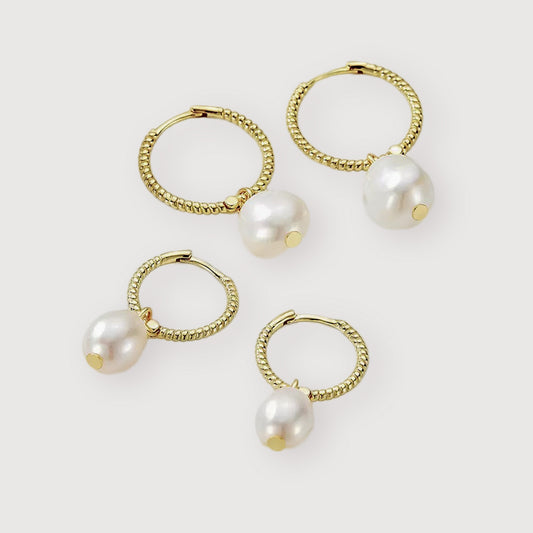 Freshwater Pearl Huggie Earrings