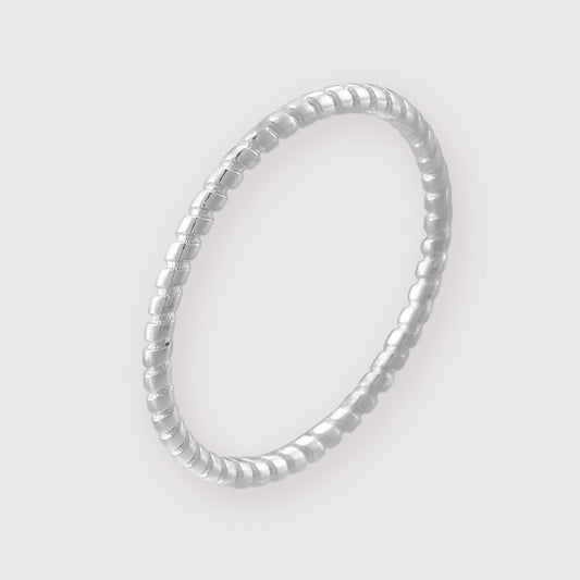 Twistline Spiral Silver Band