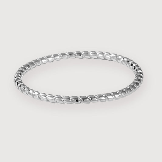 Twistline Spiral Silver Band