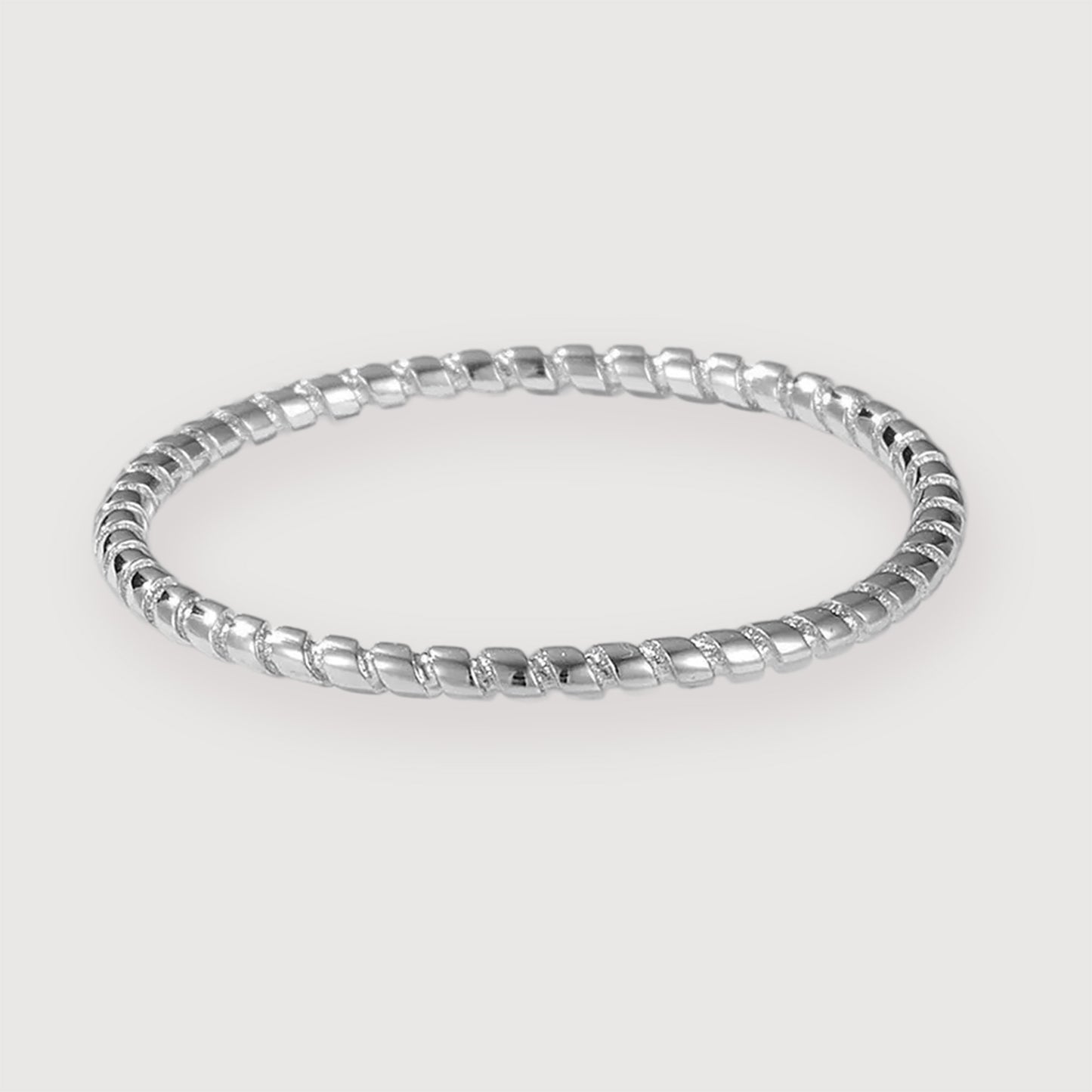 Twistline Spiral Silver Band