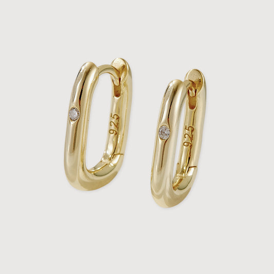 Oval U-Hoop Earrings