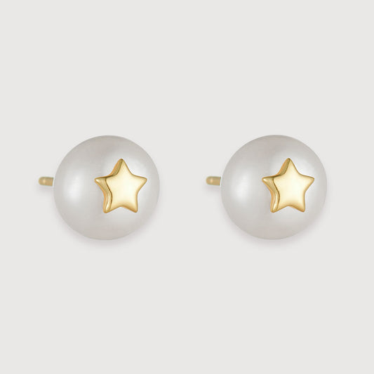 Star Kiss Pearl Stud Earrings