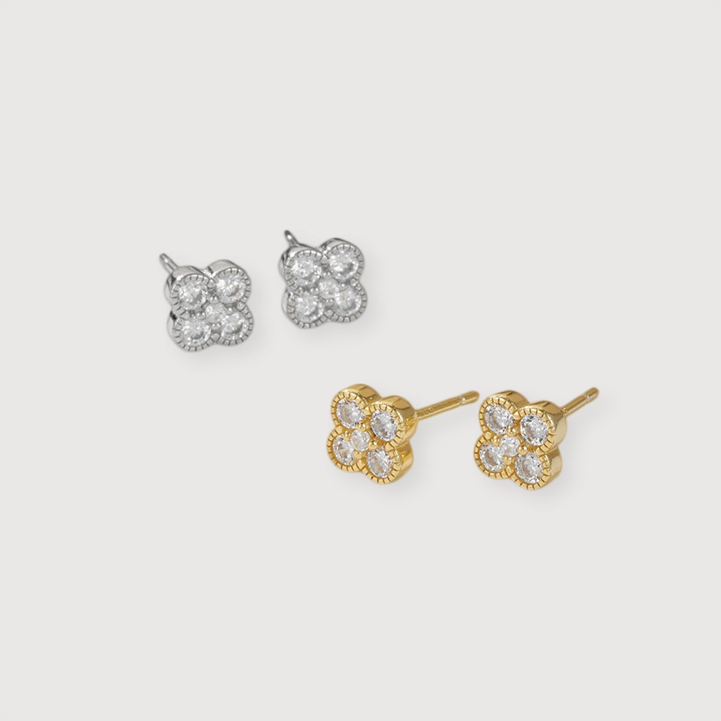 Clover Shine Stud Earrings