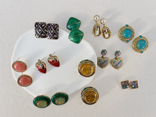 Vintage Color Bloom Earrings Collection